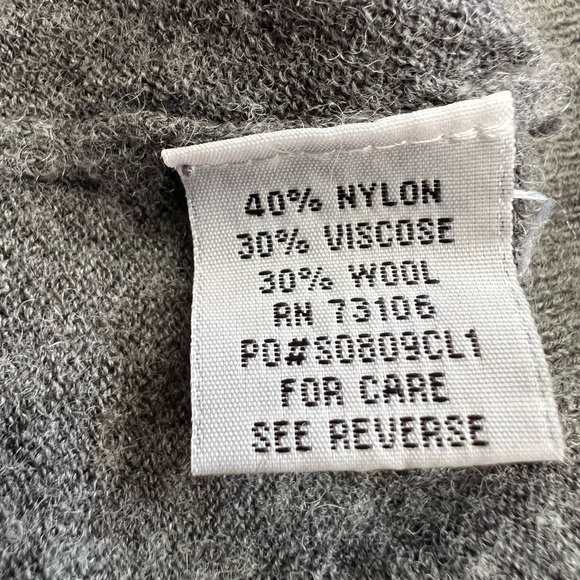 Smitten Gray Button Front Cardigan Sweater Wool Blend with Sequin Pockets - Picture 13 of 15